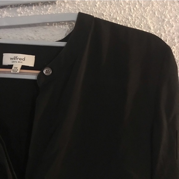 Aritzia Wilfred Bossut Dress 100% Silk Black Size - Picture 10 of 13